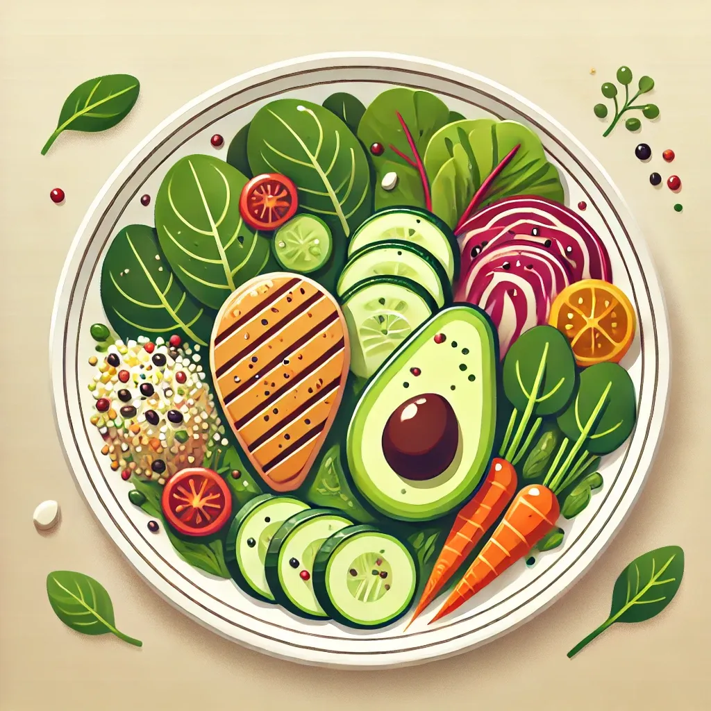 Healthy foods on a plate.